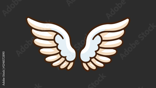 angel wings in flat illustration