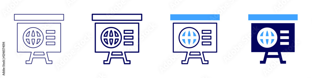 Cultural awareness in presentations icon in 4 different styles. Thin Line, Line, Bold Line, Duotone. Duotone style. Editable stroke Cultural awareness in presentations icon in 4 different styles. Thin Line, Line, Bold Line, Duotone. Duotone style. Editable stroke