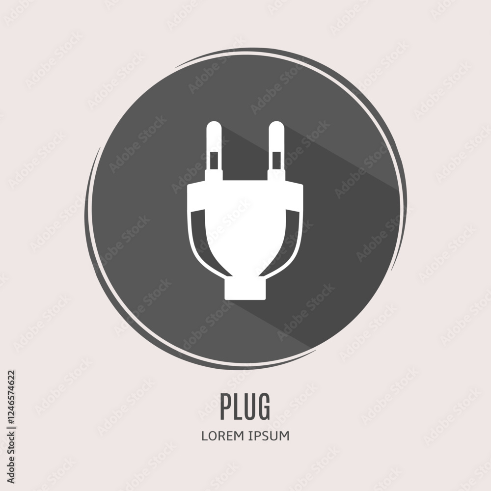 Symbol plug logo. Illustration of plugs in flat. Stock vector. Symbol plug logo. Illustration of plugs in flat. Stock vector.