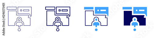 Eye contact mastery icon in 4 different styles. Thin Line, Line, Bold Line, Duotone. Duotone style. Editable stroke