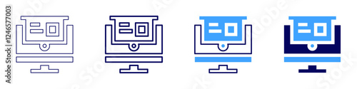 Persuasive leadership speaking icon in 4 different styles. Thin Line, Line, Bold Line, Duotone. Duotone style. Editable stroke