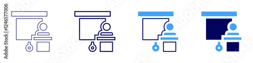 Persuasive data presentation icon in 4 different styles. Thin Line, Line, Bold Line, Duotone. Duotone style. Editable stroke