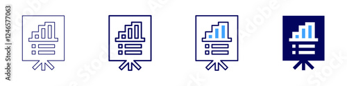 Persuasive presentation icon in 4 different styles. Thin Line, Line, Bold Line, Duotone. Duotone style. Editable stroke