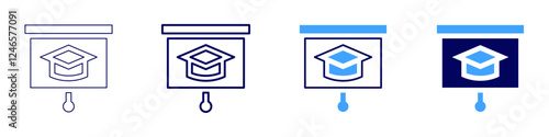 Persuasive visuals icon in 4 different styles. Thin Line, Line, Bold Line, Duotone. Duotone style. Editable stroke