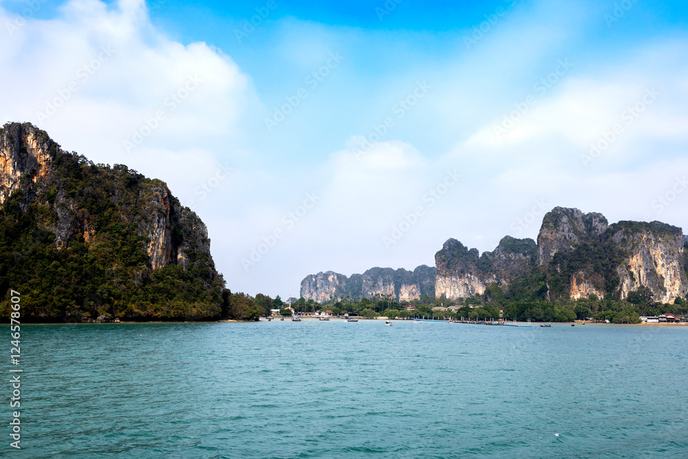 Scenic View of Railay Beach, Krabi, Thailand Scenic View of Railay Beach, Krabi, Thailand