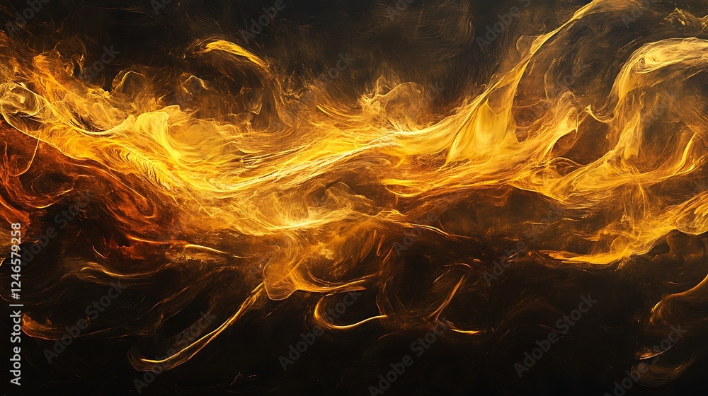 Fototapeta premium Abstract luminous fire forming bold artistic patterns glowing against dark background wallpaper