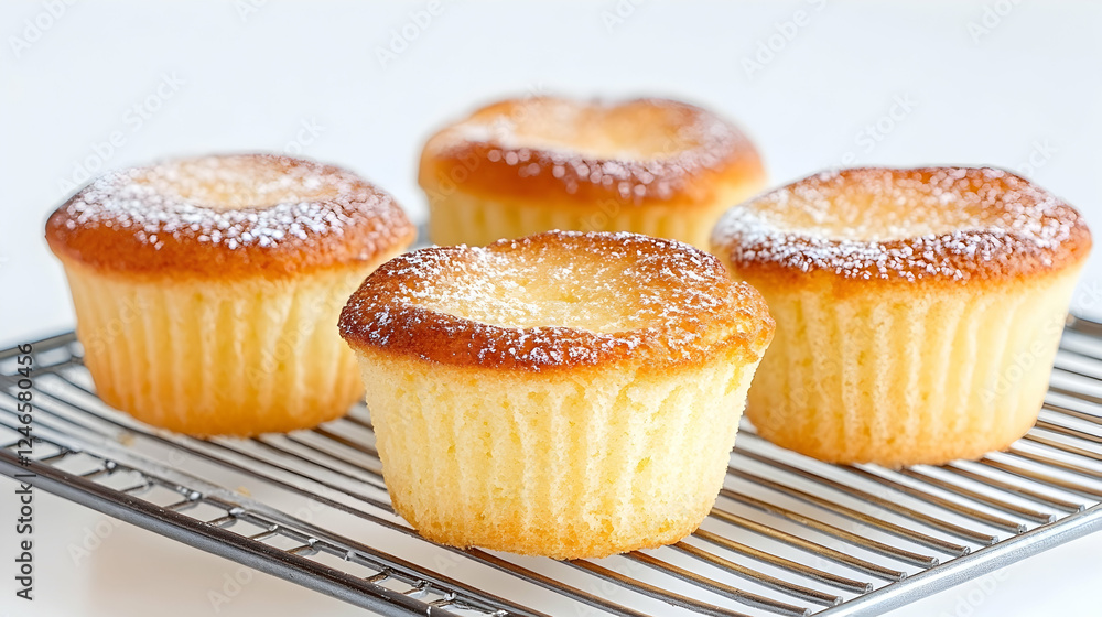 Freshly baked cupcakes cooling on wire rack Freshly baked cupcakes cooling on wire rack