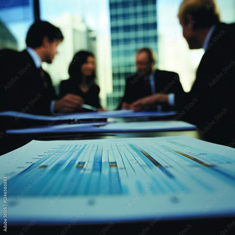 Closeup of financial presentation in meeting. Closeup of financial presentation in meeting.