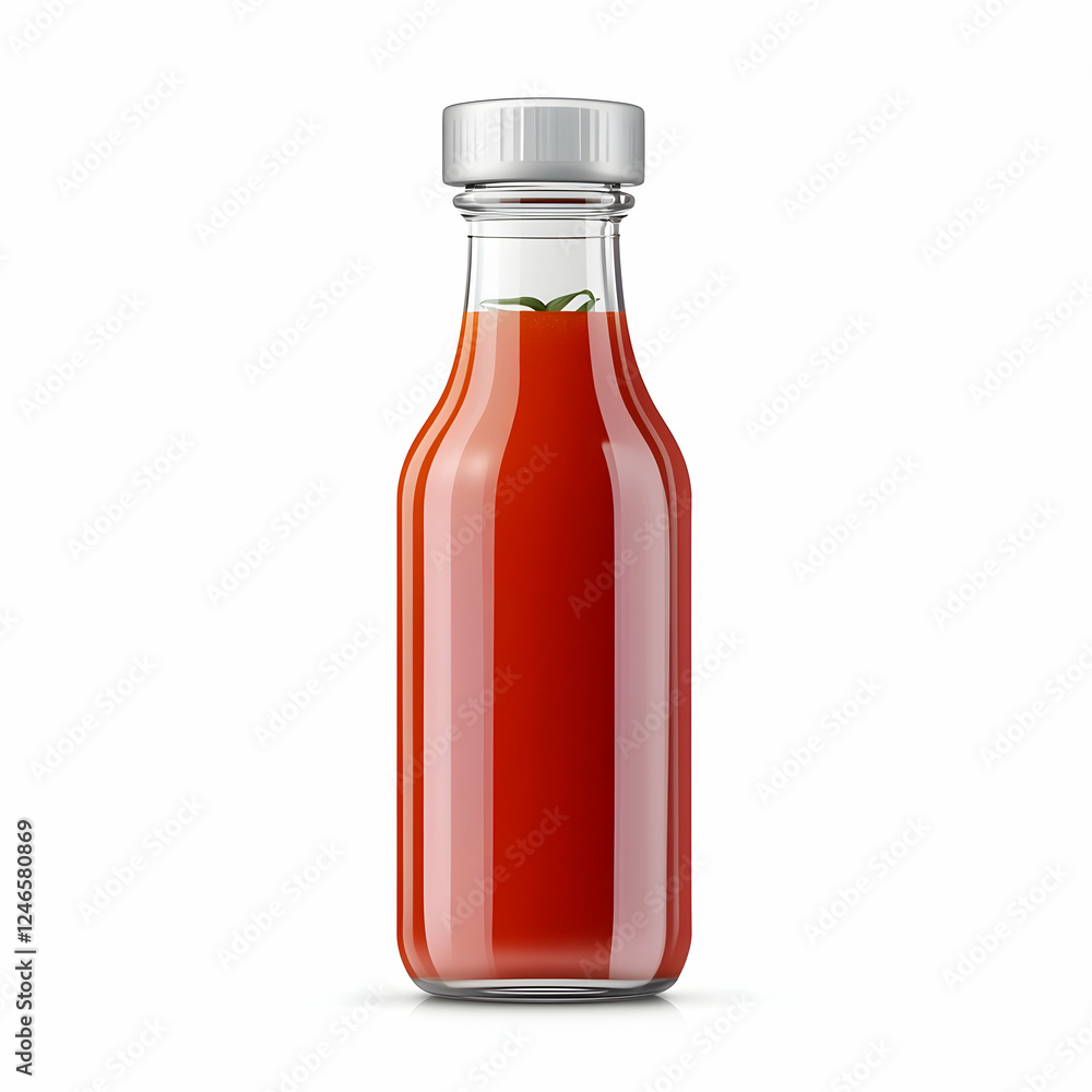 Glass ketchup bottle mockup, food product packaging, isolated, studio shot, realistic render, for branding, advertising Glass ketchup bottle mockup, food product packaging, isolated, studio shot, realistic render, for branding, advertising