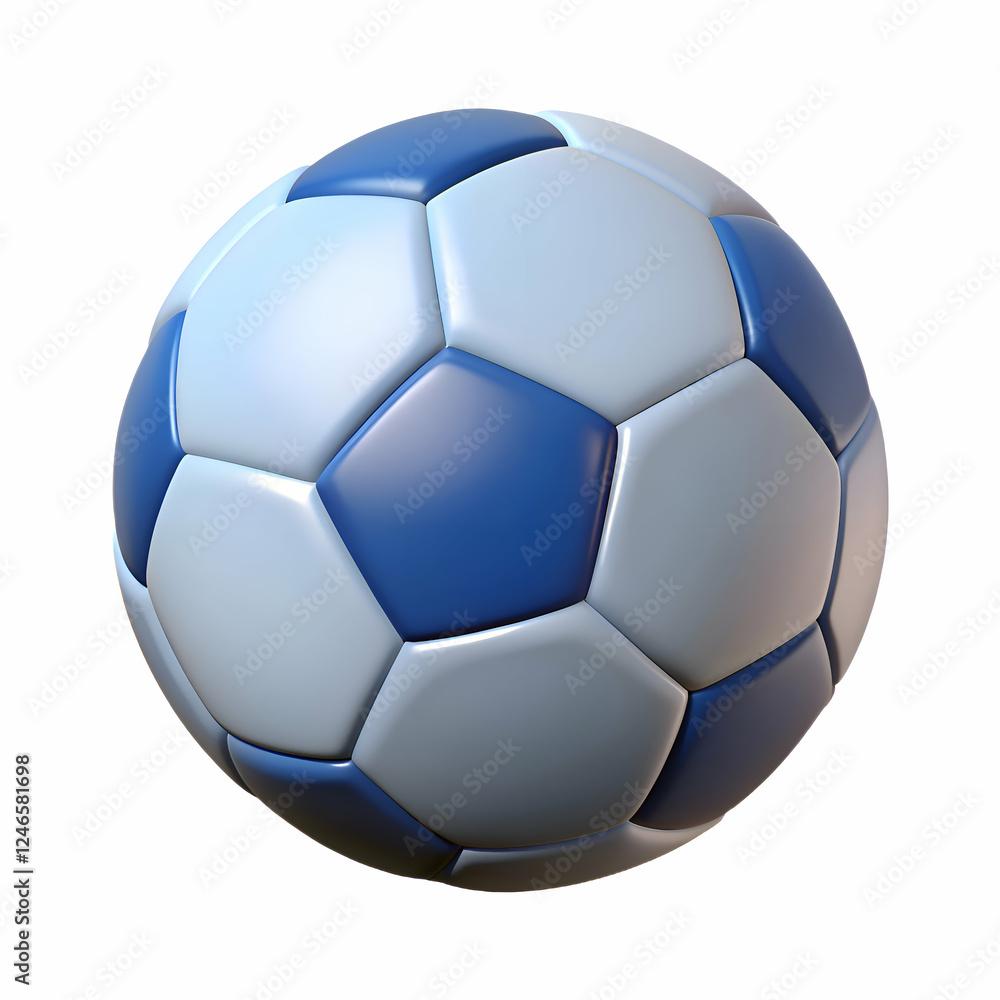 Close-up view of a classic blue and white soccer ball. ideal for sports and football themes. Close-up view of a classic blue and white soccer ball. ideal for sports and football themes.