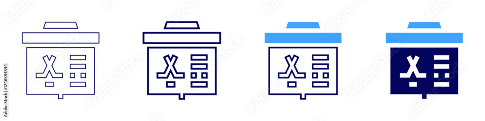 Fototapeta premium Speech preparation icon in 4 different styles. Thin Line, Line, Bold Line, Duotone. Duotone style. Editable stroke