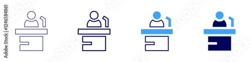 Speech refinement icon in 4 different styles. Thin Line, Line, Bold Line, Duotone. Duotone style. Editable stroke