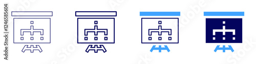 Technical difficulties icon in 4 different styles. Thin Line, Line, Bold Line, Duotone. Duotone style. Editable stroke