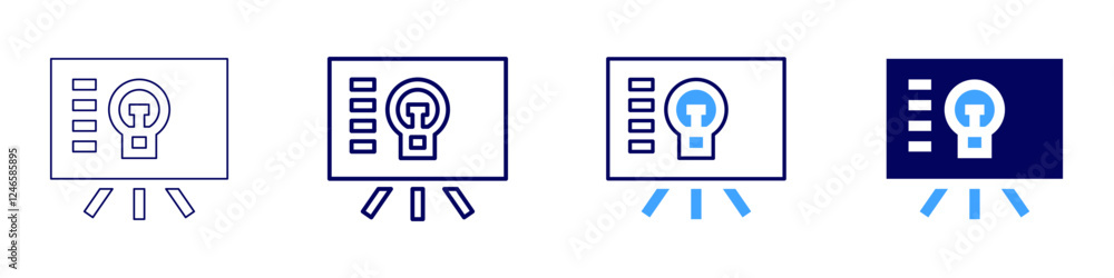 Fototapeta premium Virtual meeting engagement icon in 4 different styles. Thin Line, Line, Bold Line, Duotone. Duotone style. Editable stroke