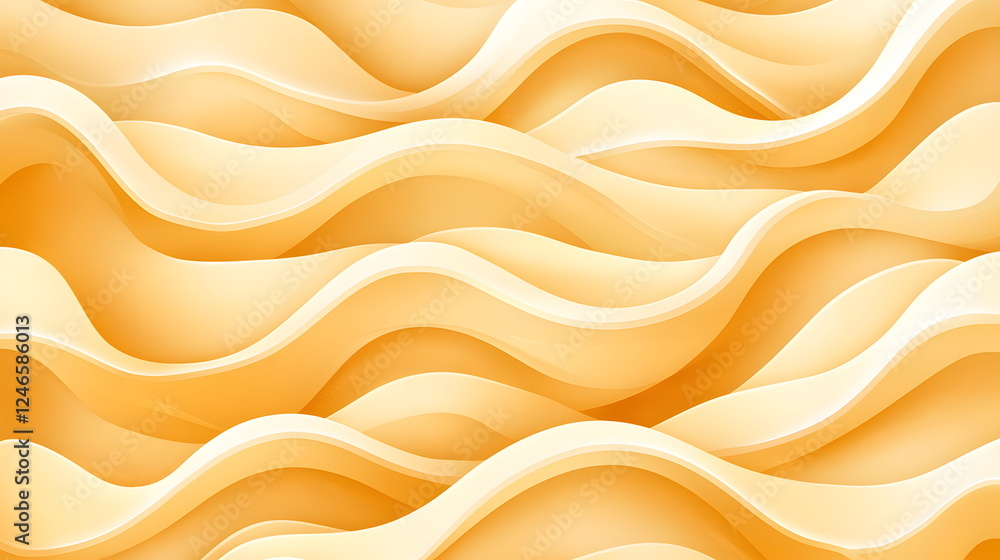 Obraz premium Soft wavy patterns in shades of orange and cream creating a flowing abstract background design.