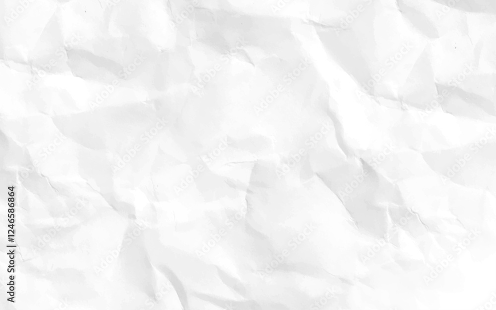 Obraz premium Paper texture Crumpled White. Clean white paper, wrinkled, abstract background Texture. Top view.