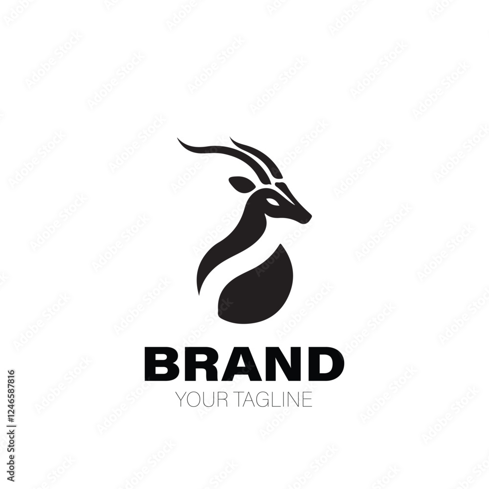 Obraz premium Antelope Logo. Antelope Logo Design. Antelope Logo Brand. Antelope Logo Vector Design Isolated on White Background
