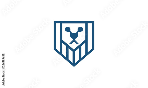 a graphic image with a lion shield theme, on a white background. vector graphic base.
