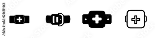Various styles of health and medical wristbands created for different purposes in a clinical setting