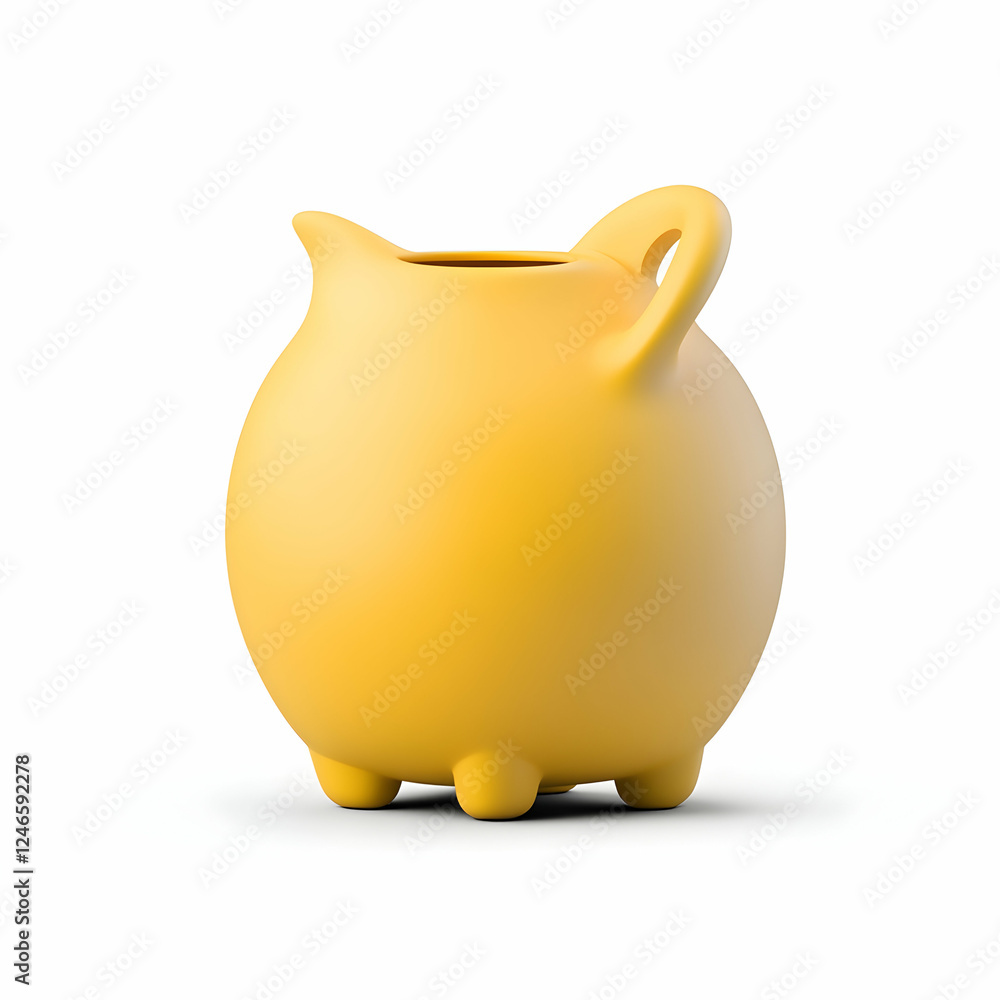 Round yellow ceramic vase, studio shot, simple design, home decor, interior, display, possible use for a gift or decoration Round yellow ceramic vase, studio shot, simple design, home decor, interior, display, possible use for a gift or decoration