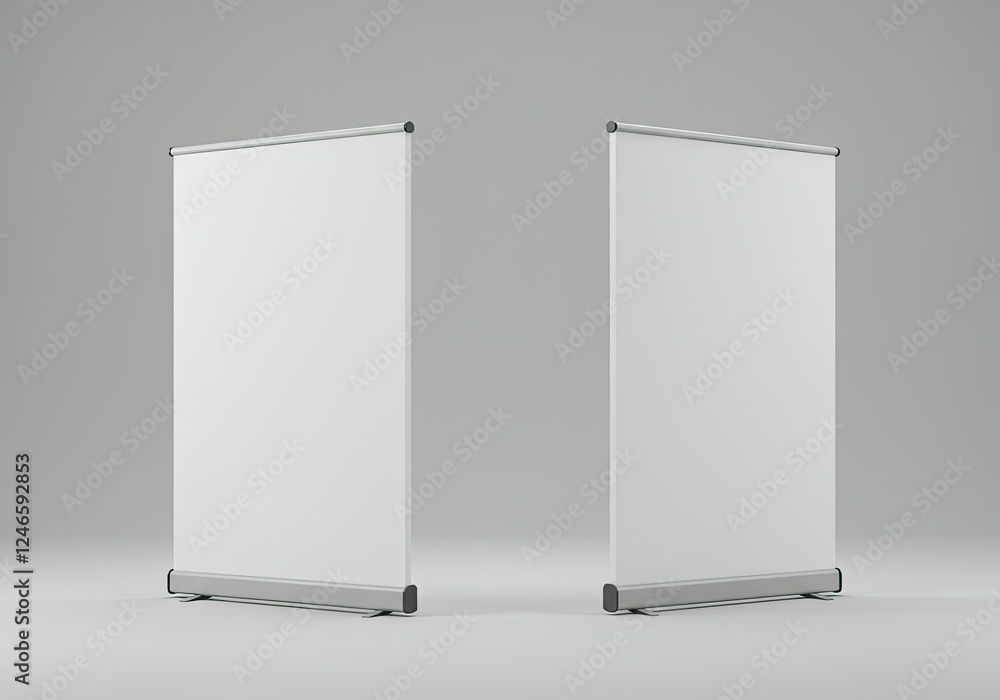 two frontal view roll up mockup two frontal view roll up mockup