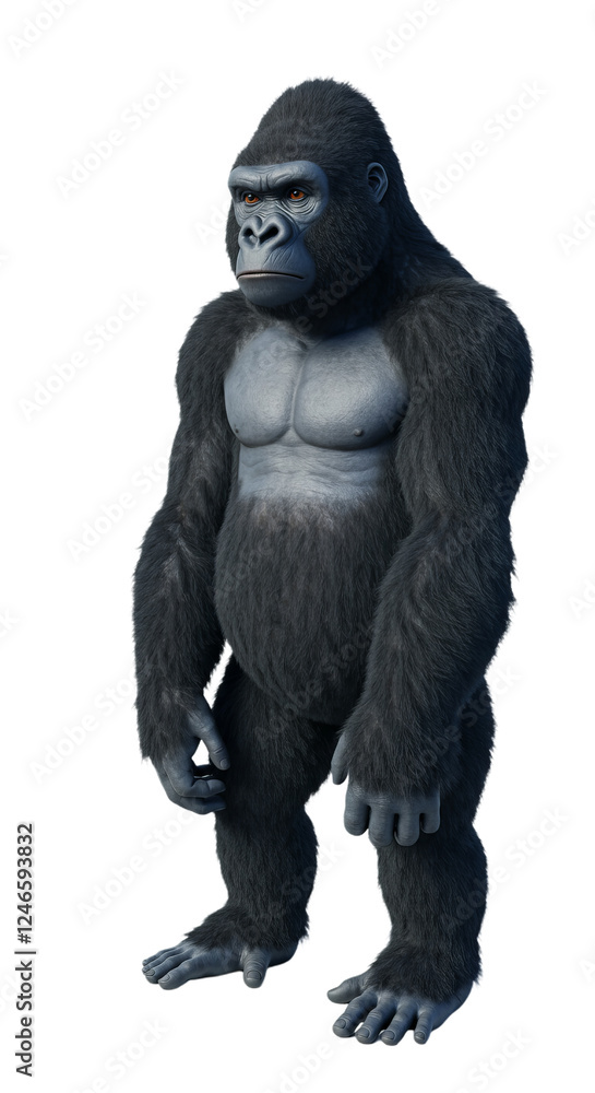 Fototapeta premium Contemplative Gorilla 3D Rendering