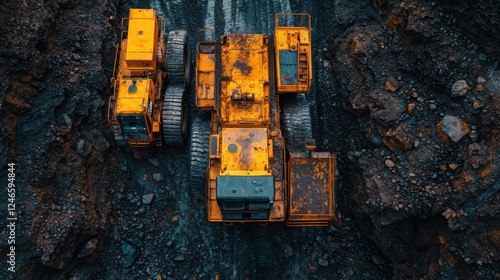 Wallpaper Mural Aerial view of a bustling construction site with heavy machinery and workers, showcasing progress and teamwork in action. Torontodigital.ca