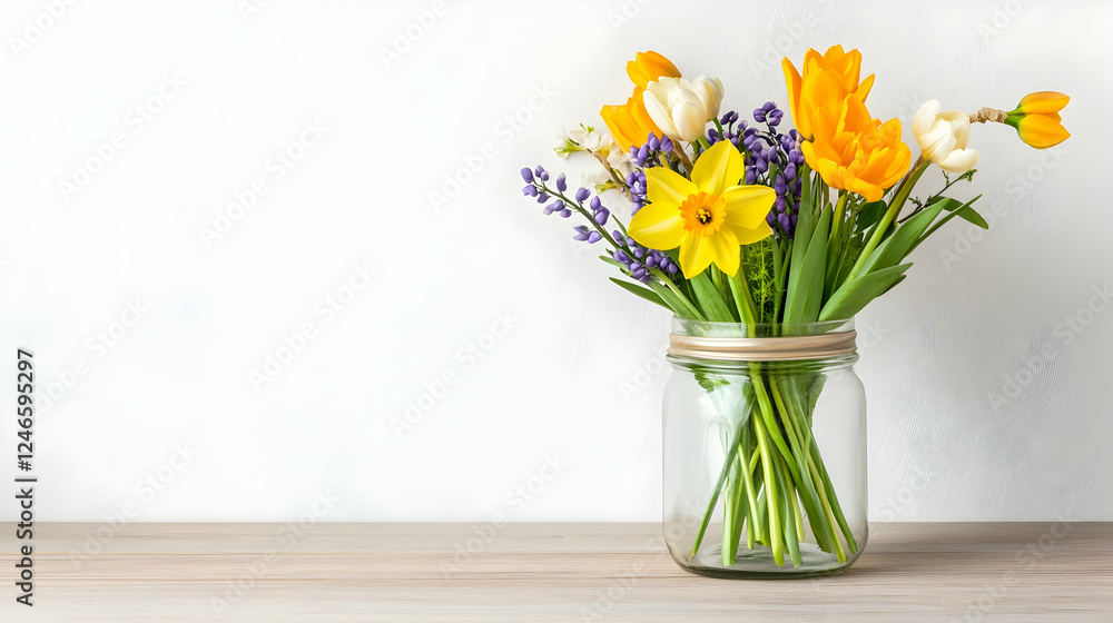 custom made wallpaper toronto digitalSpring flowers in glass vase, simple home decor