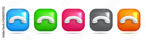 Colorful Vector 3D Phone Reject Symbol