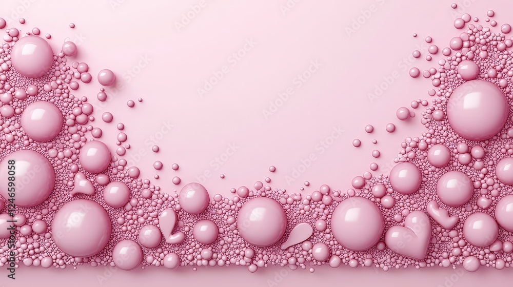 Pink Bubbles and Hearts on Soft Pink Background for Creative Projects Pink Bubbles and Hearts on Soft Pink Background for Creative Projects