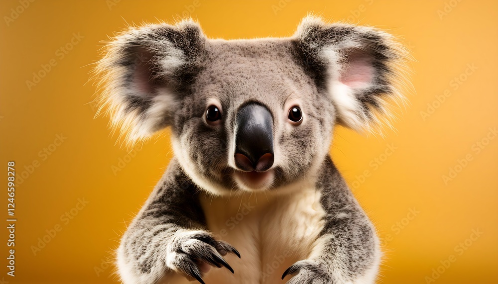 Fototapeta premium Koala Mid-Hop in a Professional Photography Studio – A Stunning Action Shot