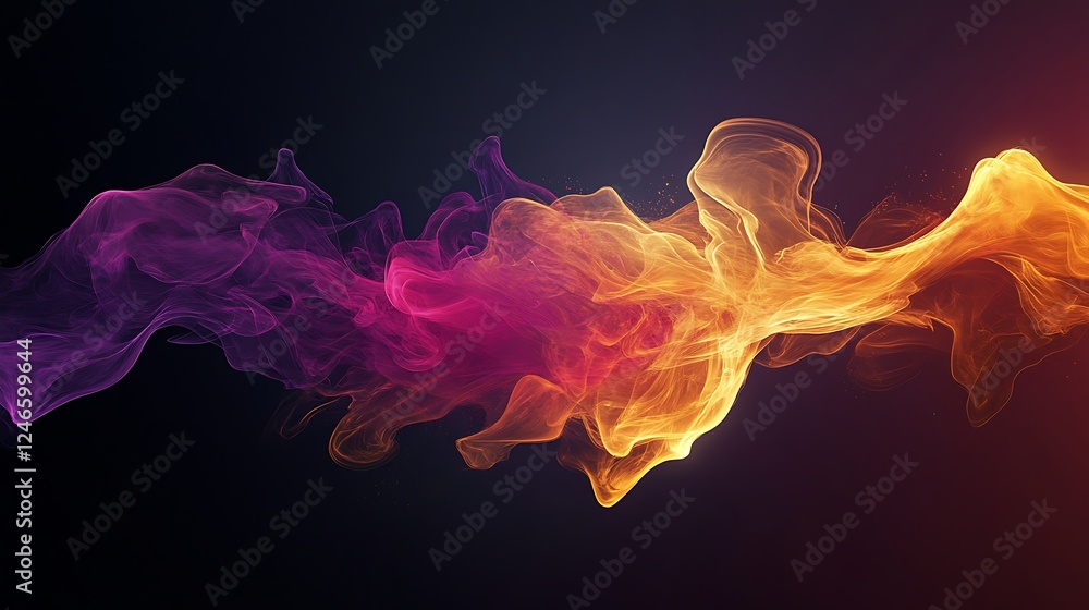 Obraz premium Bright twisting fire creating mesmerizing abstract movement glowing vibrantly dark background image