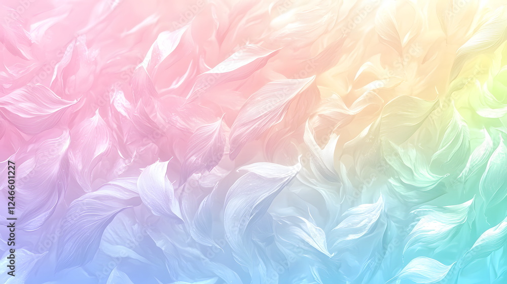 Fototapeta premium Colorful abstract swirls of pastel petals softly blending into each other creating a dreamy effect.