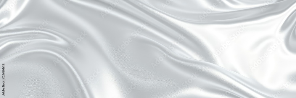 Shimmering silver fabric with elegant wave pattern, bright, glossy, texture Shimmering silver fabric with elegant wave pattern, bright, glossy, texture