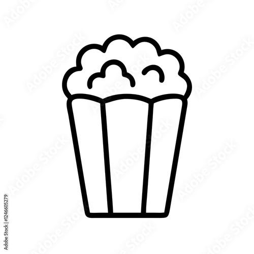 Minimalist popcorn icon for snacks and movie enjoyment