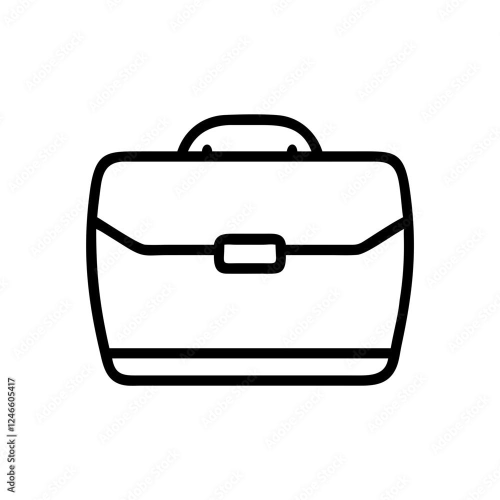 Simple briefcase icon representing business and travel luggage Simple briefcase icon representing business and travel luggage