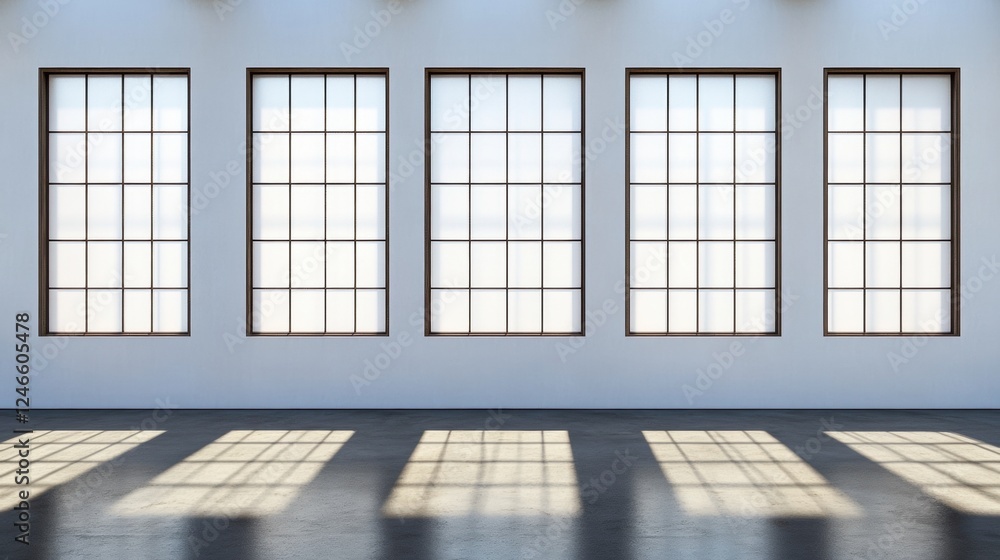 Bright and Airy Room with Large Windows Casting Soft Shadows Bright and Airy Room with Large Windows Casting Soft Shadows