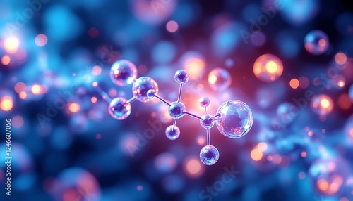 Stunning Molecular Structure 3d Render Abstract Art