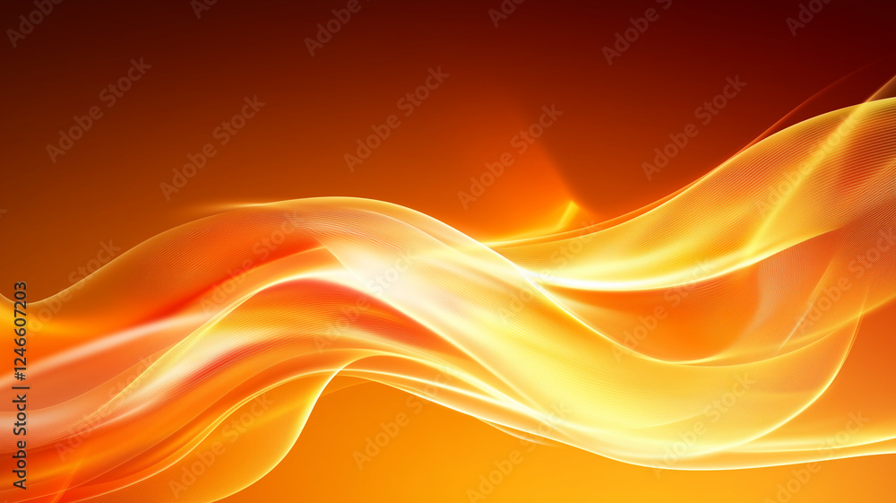 Abstract orange wave background with smooth flowing lines and light effects, creating warm and dynamic atmosphere Abstract orange wave background with smooth flowing lines and light effects, creating warm and dynamic atmosphere