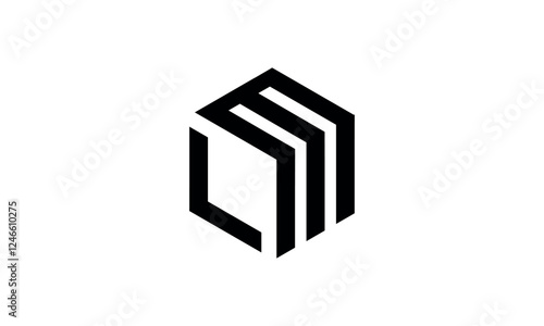 a graphic image with triple LM theme, white background. vector graphic base.
