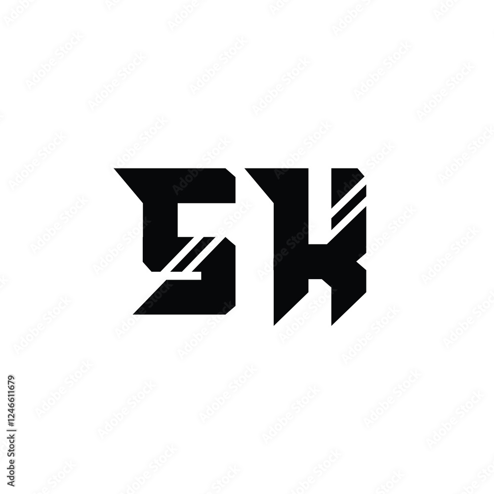 SK monogram logo design letter text name symbol monochrome logotype alphabet character simple logo SK monogram logo design letter text name symbol monochrome logotype alphabet character simple logo