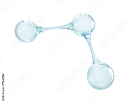 3D molecule model. 3d abstract molecular structure isolated on white background. Vector illustration