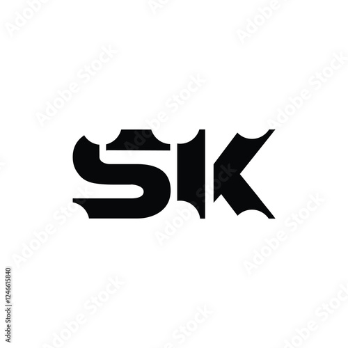 SK monogram logo design letter text name symbol monochrome logotype alphabet character simple logo