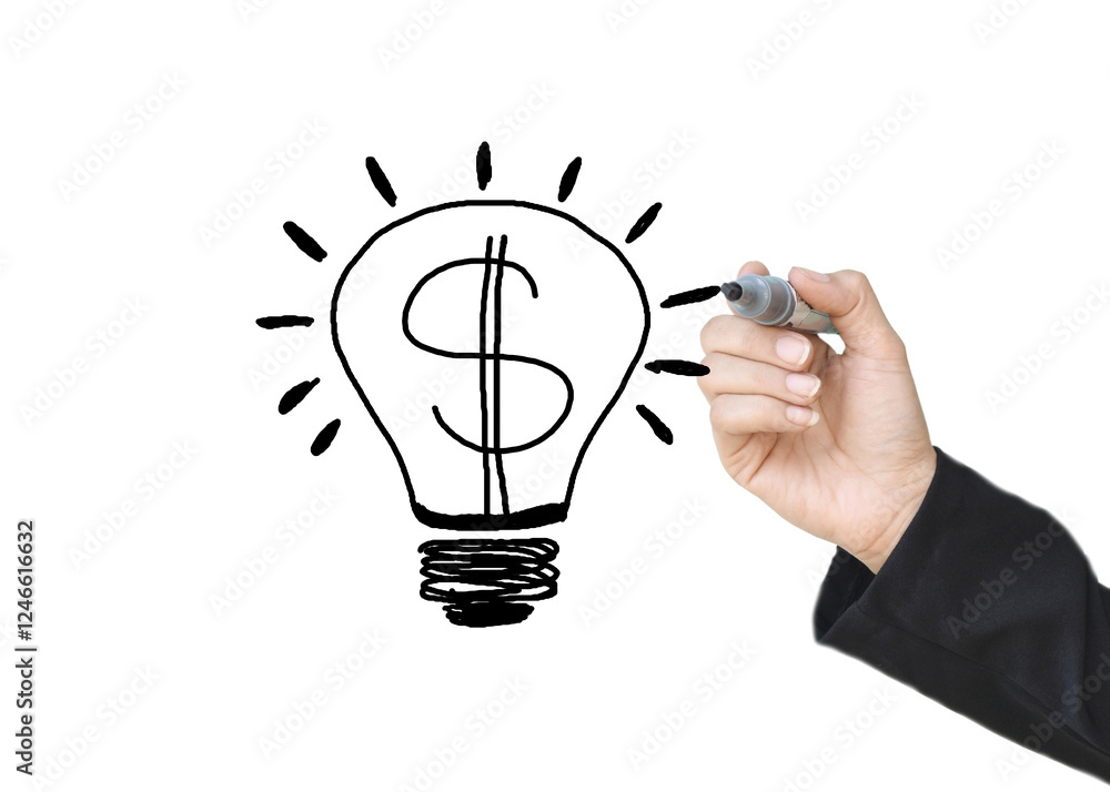 Hand drawn light bulbs representing a developing new idea on white background. Hand drawn light bulbs representing a developing new idea on white background.