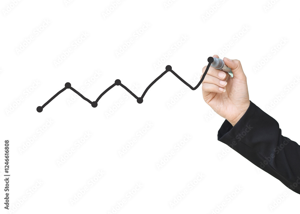 Hand drawing growth graphs of financial indicator and accounting market economy analysis chart, business strategy concept. Hand drawing growth graphs of financial indicator and accounting market economy analysis chart, business strategy concept.
