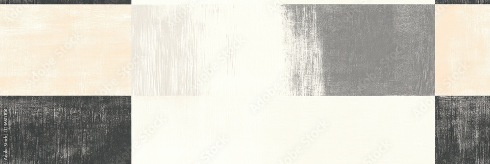 Naklejka premium Abstract geometric pattern with neutral tones and textured blocks