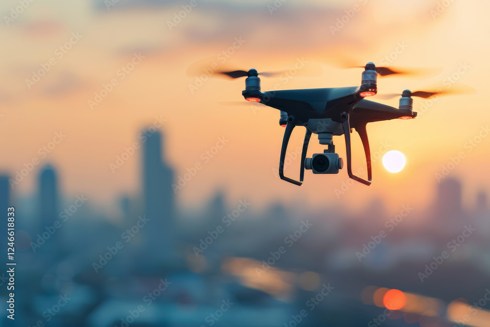 Drones used for aerial monitoring and surveillance, emphasizing regulatory compliance, airspace management, and the legal implications of privacy and security in modern drone operations.