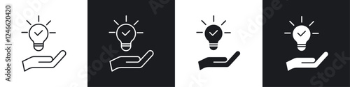 Solution icons in flat and thin stroke style