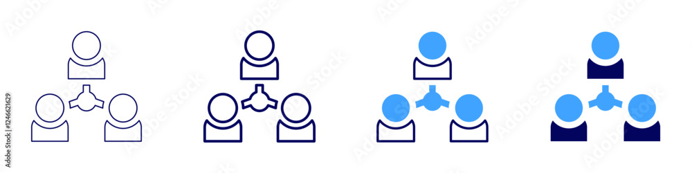 Women leadership icon in 4 different styles. Thin Line, Line, Bold Line, Duotone. Duotone style. Editable stroke