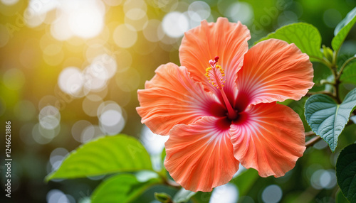 Wallpaper Mural Vibrant hibiscus flower petals in tropical setting, exotic beauty Torontodigital.ca